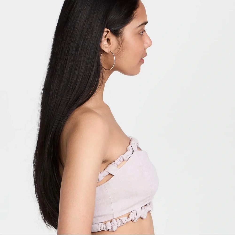 NEW GANNI PURPLE STRAPLESS CROP TOP - Picture 5 of 11